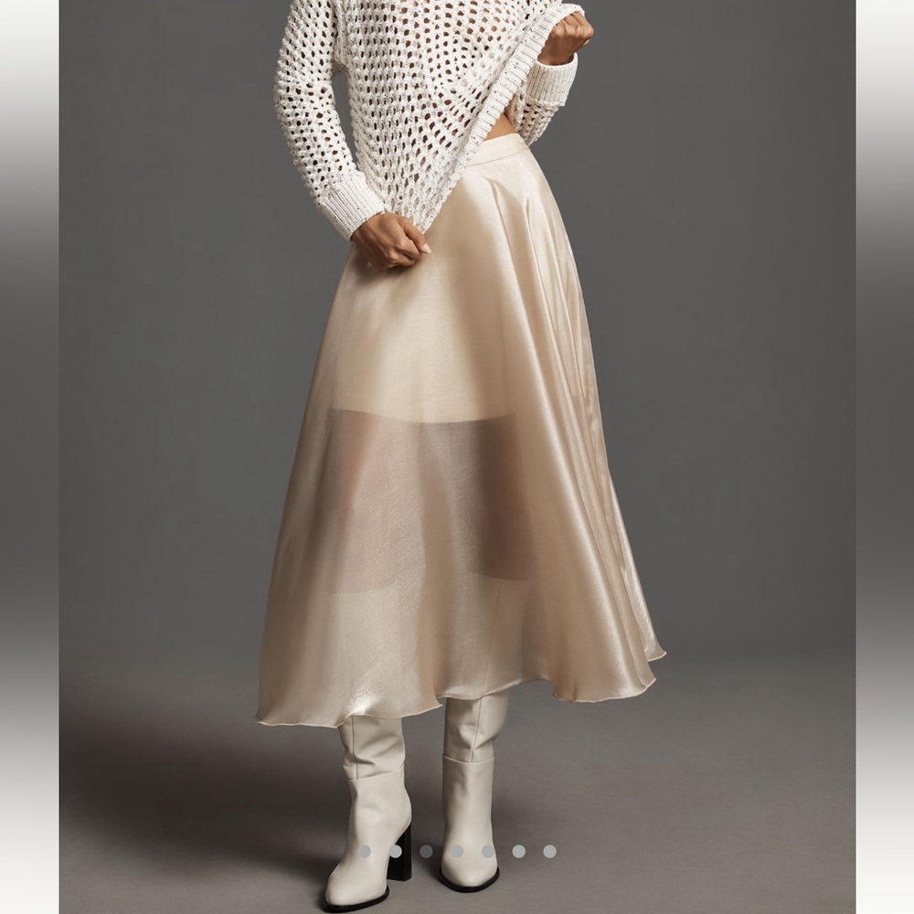 Anthropologie Bl-nk Full Shimmer Midi Skirt NWT - Picture 2 of 7